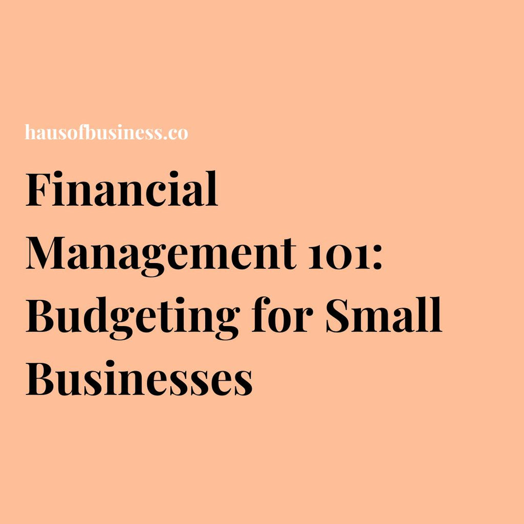 Financial Management 101: Budgeting for Small Businesses