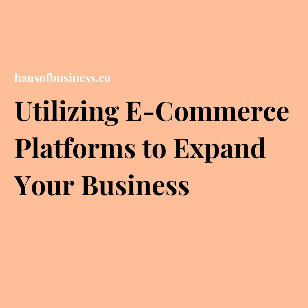 Utilizing E-Commerce Platforms to Expand Your Business